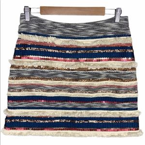 Anthro Moulinette Soeurs Skirt Erine Fringe Sequin